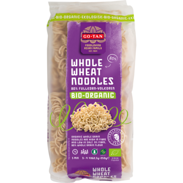 Go-Tan Whole Wheat Noodles Volkoren Bio - Organic 250g
