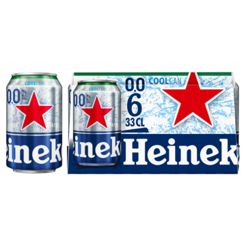 Heineken Premium Pilsener 0.0 Bier Gekoeld Blik 6 x 33cl