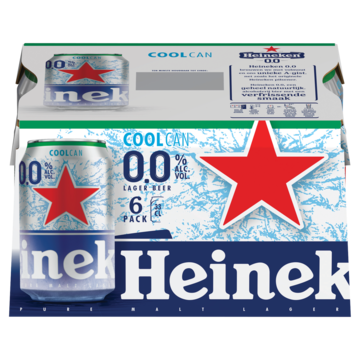 Heineken Premium Pilsener 0.0 Bier Gekoeld Blik 6 x 33cl