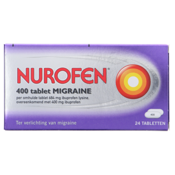 Nurofen Ibuprofen Migraine tabletten 400 mg, 24 stuks