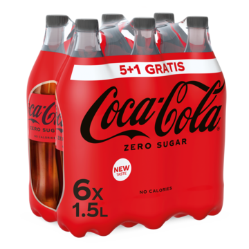 Jumbo Coca-Cola Zero Sugar 5+1 Gratis PET Fles 6 x 1, 5L aanbieding