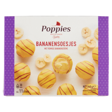 Poppies Bananensoesjes met Romige Bananencrème 240g