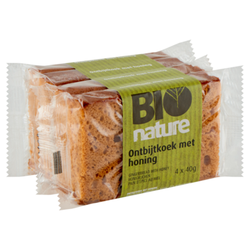 Bio Nature Ontbijtkoek met Honing 4 x 40g