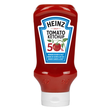 Heinz Tomato Ketchup 50 Minder Suiker En Zout 500 Ml Bij Jumbo heinz kopen in de aanbieding