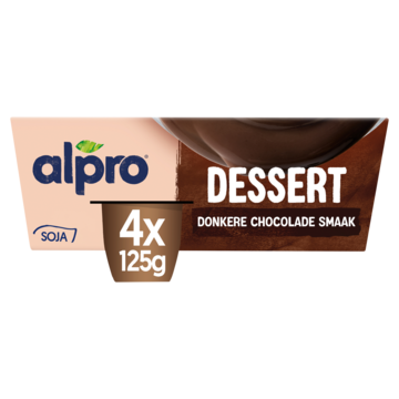 Alpro Dessert Dark Chocolate Smaak Houdbaar 4x125 gram