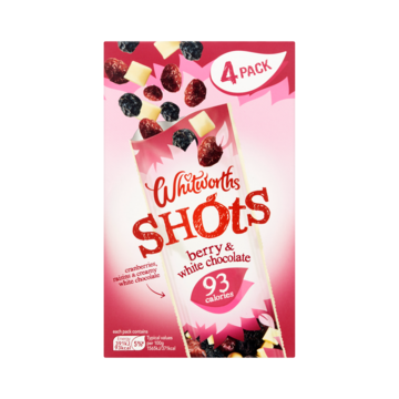 Whitworths Shots Bessen & Witte Chocolade 4 x 25g