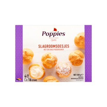 Poppies Slagroomsoesjes met een Zakje Poedersuiker 250g