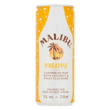 Malibu Pineapple Sparkling Pre-Mixed Drink 250ml