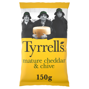 Tyrrells chips Mature cheddar chive 150g