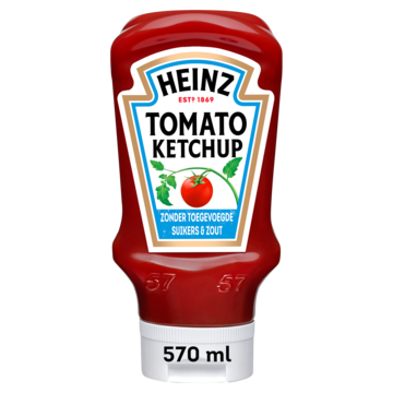 Heinz Tomaten Ketchup zonder toegevoegde suikers & zout 570ml