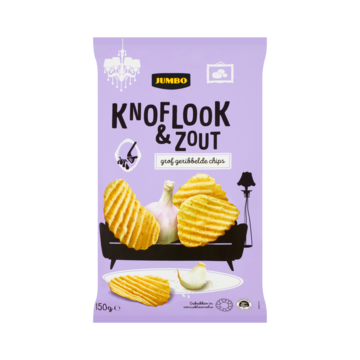 Jumbo Chips Ribbel Knoflook & Zout 150g