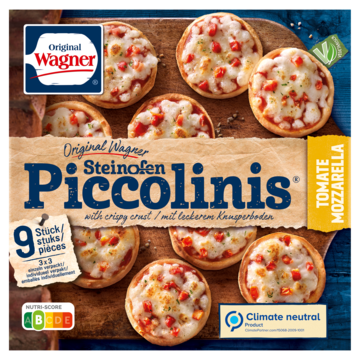 WAGNER Piccolinis mini pizza tomaat mozzarella 9 stuks 270g