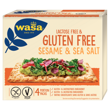 Wasa Gluten- & Lactosevrij Knäckebröd Sesame & Sea Salt 240g