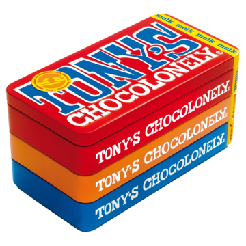 Tony's Chocolonely Cadeaublik met 3 Tony's chocoladerepen