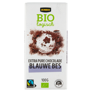 Jumbo Blauwe Bes Pure Chocolade Biologisch 100g