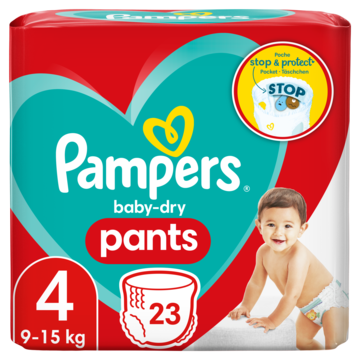 Pampers Baby-Dry Luierbroekjes Maat 4, 23 Luiers, 9kg-15kg