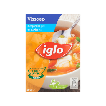 Iglo Vissoep met Paprika, Prei en Stukjes Vis 250g