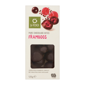 La Place Pure Chocolade Bites Framboos 125g