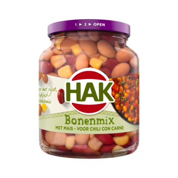 Hak Bonenmix met Mais voor Chili con Carne 370g