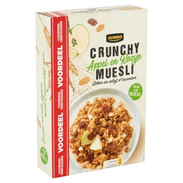 Jumbo Crunchy Muesli Appel en Rozijn Voordeelverpakking 900g