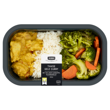Jumbo Verse Maaltijd Thaise Gele Curry met Kip, Zoete Aardappel en Pandanrijst 450g