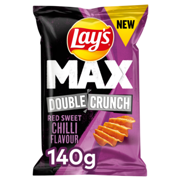 Lay's Max Double Crunch Ribbel Chips Red Sweet Chilli 140gr