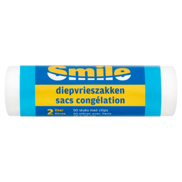 Smile Diepvrieszakken met Clips 2 Liter 20 x 30 cm 50 Stuks