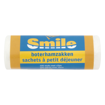 Smile Boterhamzakken met Clips 17 x 24 cm 100 Stuks