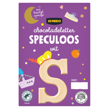 Jumbo Chocoladeletter Speculoos Wit S 65g