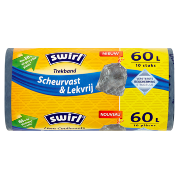 Swirl Scheurvast & Lekvrij Trekband 60 L 10 Stuks
