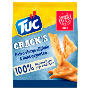 TUC Crack's zoutjes Extra Vierge Olijfolie & Licht Gezouten 100g