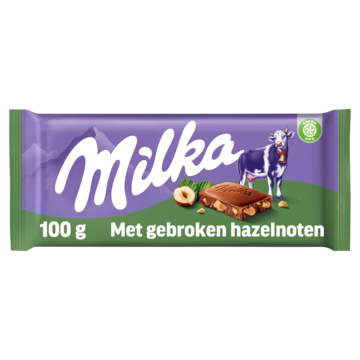 Milka Chocolade Reep met Gebroken Hazelnoten 100g