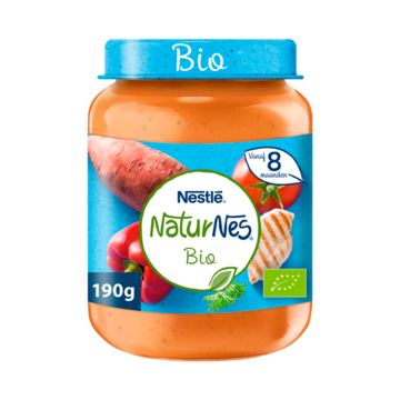 NaturNes® Bio Zoete Aardappel, Paprika, Kip 8+ baby voeding biologisch