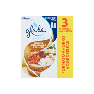Glade Touch & Fresh Sensual Sandalwood & Jasmine Navullingen Voordeelpak 3 x 10ml