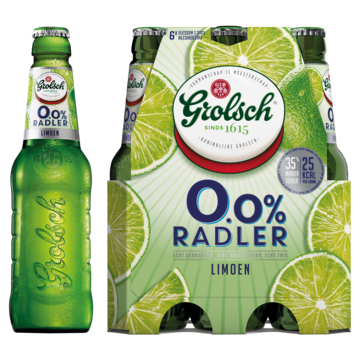 Grolsch 0.0% ABV Radler Limoen Flessen 6 x 300ML