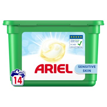 Ariel All-in-1 PODS, Vloeibaar Wasmiddel Wasmiddelcapsules Gevoelige huid 14 Wasbeurten