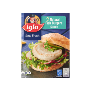 Iglo Sea Fresh Natural Fish Burgers Classic 2 Stuks 170g