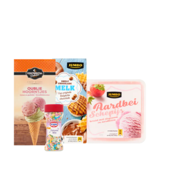 IJshorentjes met Aardbei Schepijs en Sprinklers