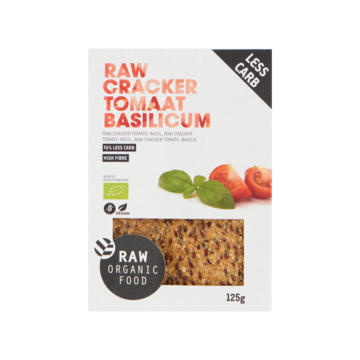 Raw Organic Food Raw Cracker Tomaat Basilicum 125g