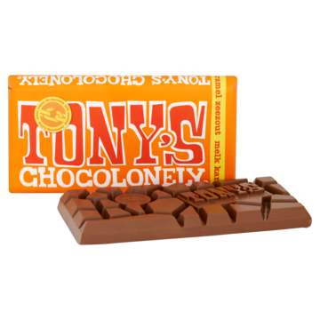 Tony's Chocolonely Zeezout Melk Karamel Chocolade Reep 180g