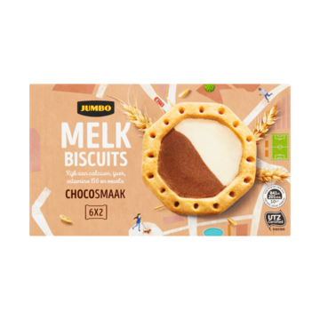 Jumbo Melk Biscuits Chocosmaak 6 x 2 Stuks 41g