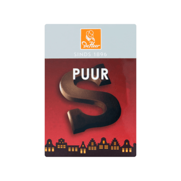 De Heer Pure Chocolade Letter S 65g