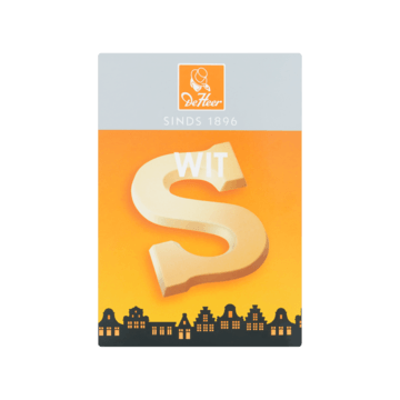 De Heer Witte Chocolade Letter S 65g
