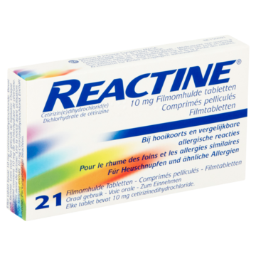 Reactine Hooikoortstabletten Cetirizine 10 mg 21 stuks
