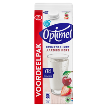 Optimel Drinkyoghurt aardbei kers 0% vet 1 x 1. 5L