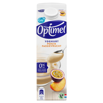 Optimel Magere yoghurt perzik passievrucht 0% vet 1 x 1L