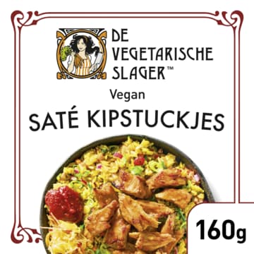 De Vegetarische Slager Sate Kipstuckjes Vegan 160g