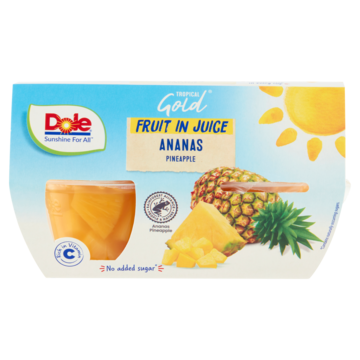Dole Tropical Gold Fruit in Juice Ananas 4 x 113g