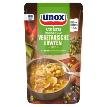 Unox Extra Rijkgevuld Soep In Zak Vegetarische Erwten 570ml Aanbieding 2 zakken a 570 ml
