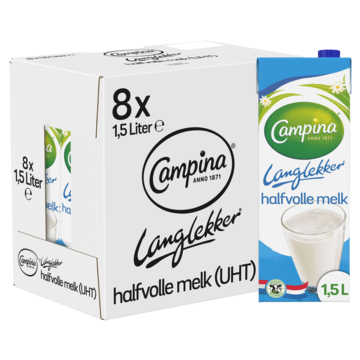 Campina Langlekker Halfvolle Melk 8 x 1, 5L